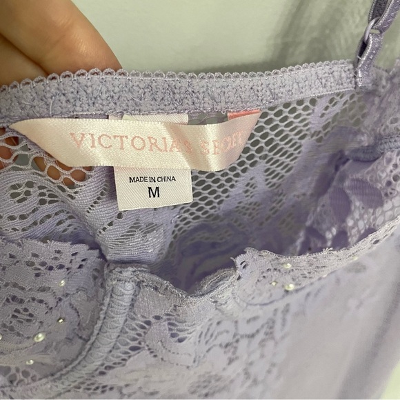 Victorias Secret Lavender Lace Teddy Mini Dress Size Medium Sleep Lingerie. 18 - Picture 3 of 6